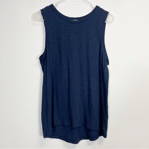 Caslon Shirt Womens Small Navy Blue Tank Top Sleeveless Cotton Blend NWT